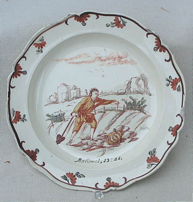 SOLD  Dutch Decorated Creamware Plate