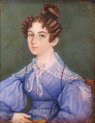 Portrait Miniature of a Woman in a Blue Dress