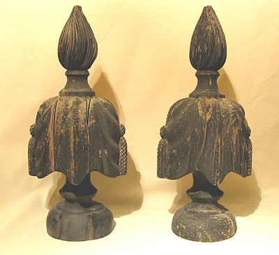 Accessories<br>Accessories Archives<br>SOLD   A Spectacular Pair of Flame-top Carved Urns