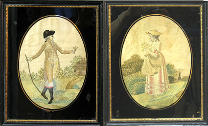 Accessories<br>Accessories Archives<br>SOLD   A Pair of English Silk Needlework Pictures