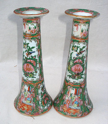 Accessories<br>Accessories Archives<br>SOLD    A Pair of 19th Century Rose Medallion Candlesticks