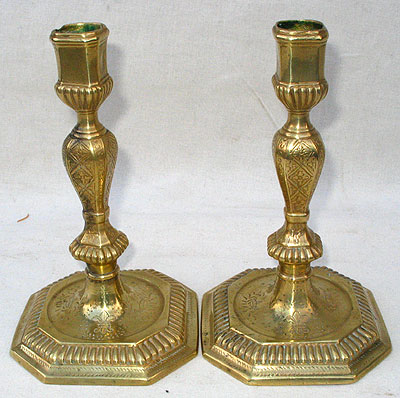 Metalware<br>Archives<br>SOLD  A Great Pair of Huguenot Candlesticks