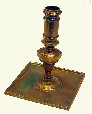 Metalware<br>Archives<br>A Square Based Spanish Candlestick