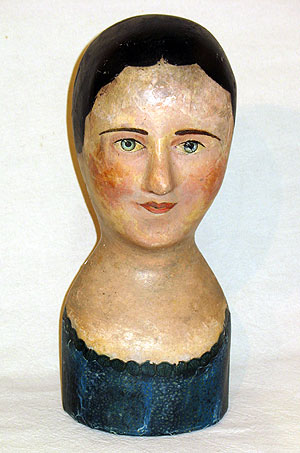 SOLD    A French Milliner's Head or Wig Stand