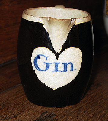 SOLD  An Adorable Mocha Gin Jug with a Heart