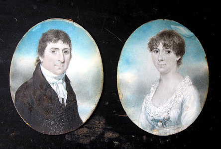 Paintings<br>Archives<br>SOLD A Pair of Miniature Portraits in Rare Frames
