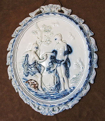 Ceramics<br>Ceramics Archives<br>SOLD  Pearlware Plaque of Paris and Oenone