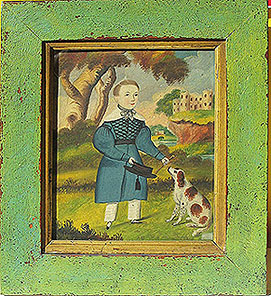Paintings<br>Archives<br>SOLD  Watercolor of a Boy and his Dog