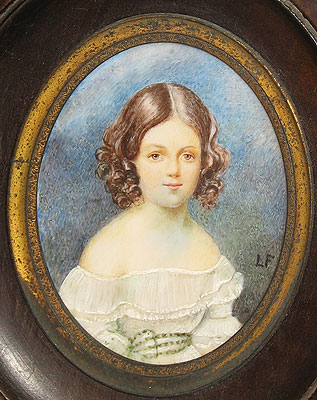 Paintings<br>Archives<br>Miniature Portrait on Ivory of a Girl