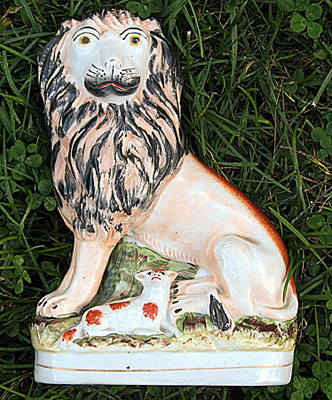 SOLD  Staffordshire Lion (and Lamb)