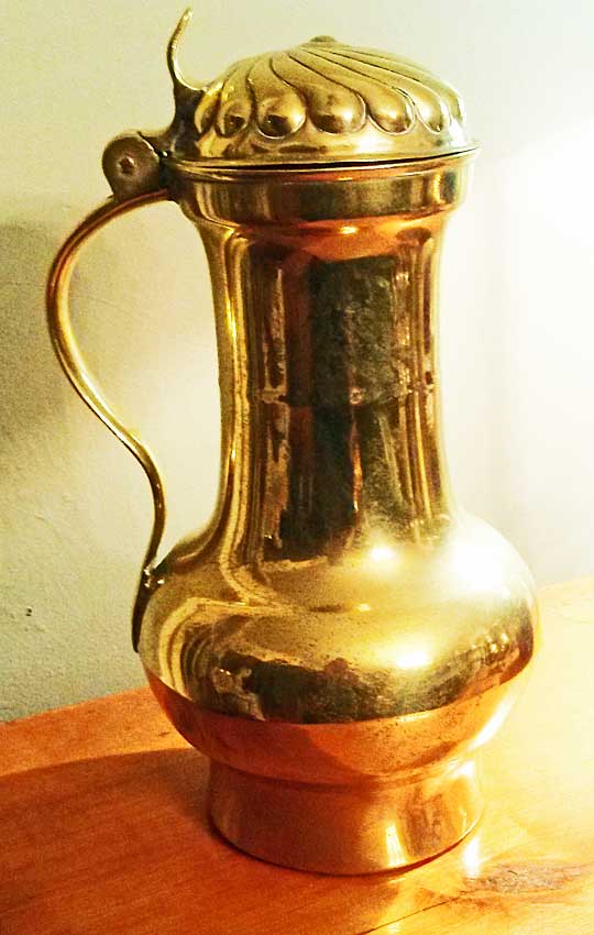 Metalware<br>Archives<br>Continental Brass Tankard with Cover