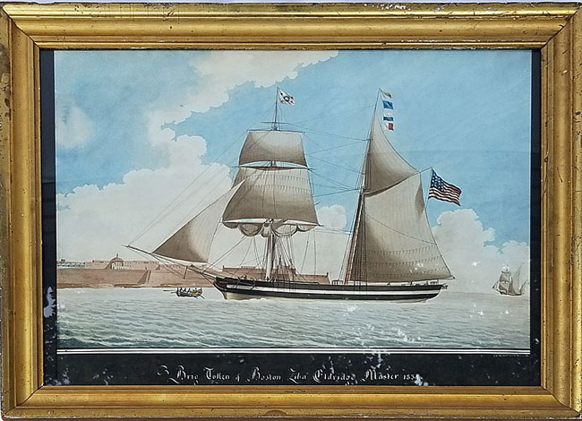 Paintings<br>Archives<br>The Brig The Token of Boston in Malta, 1834 by Nicholas Cammillieri