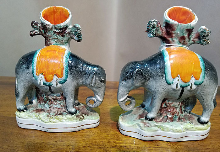 Ceramics<br>Ceramics Archives<br>Pair of Staffordshire Elephants
