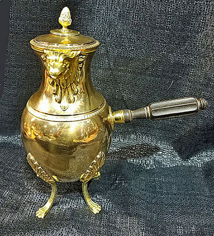 Metalware<br>Archives<br>Brass Chocolate Pot