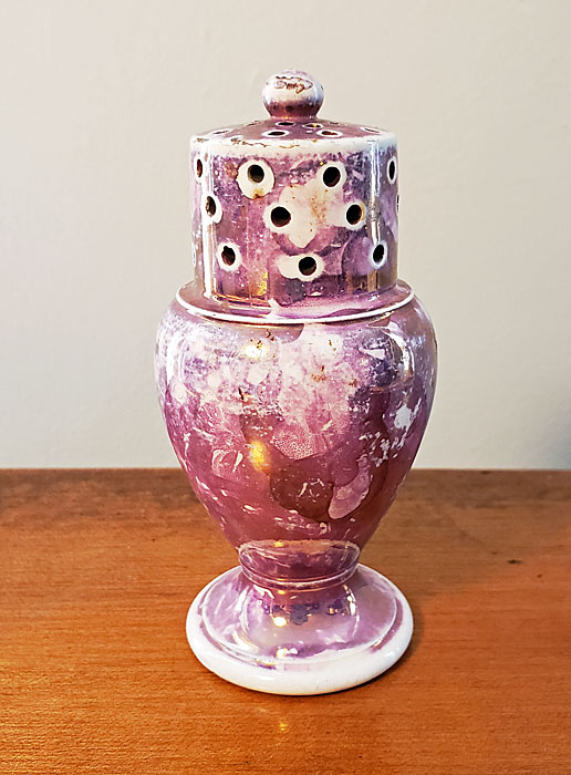 Ceramics<br>Ceramics Archives<br>Pink Lustre Pepper Pot