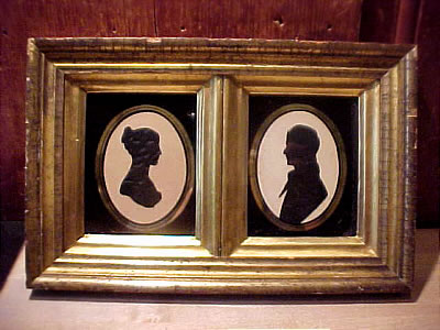 Accessories<br>Accessories Archives<br>SOLD   Husband and Wife Silhouette in Double Frame