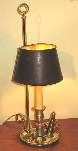 Metalware<br>Archives<br>French Brass and Tole Bouillotte Lamp