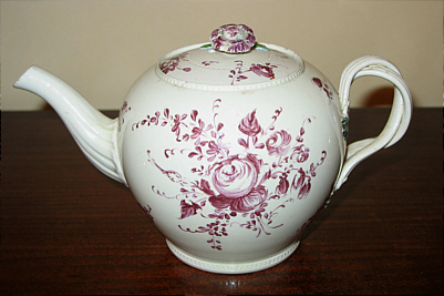 SOLD   Creamware Teapot--rare mark