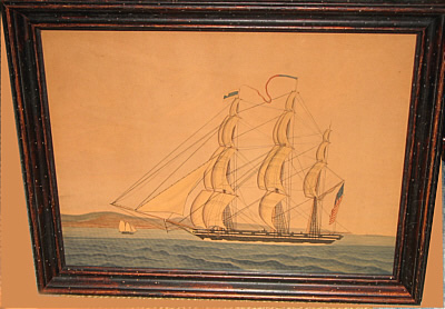 Paintings<br>Archives<br>Watercolor of an American ship