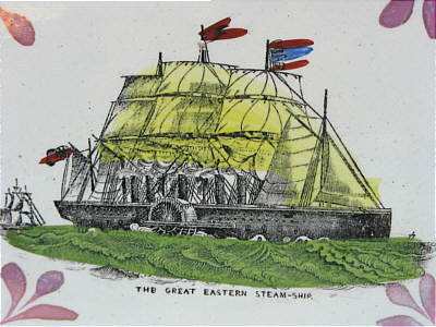 SOLD   Sunderland Lustre Plaque of The Great Eastern Steamship