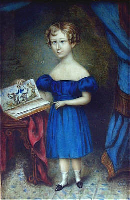 Paintings<br>Archives<br>A portrait on ivory of a boy with his drawing book.