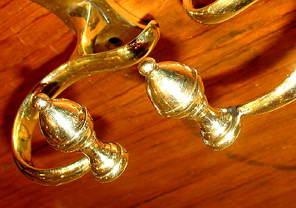 SOLD Pair of Brass Jamb Hooks