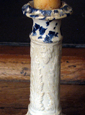 SOLD  A Pearlware Taperstick with Molded Design