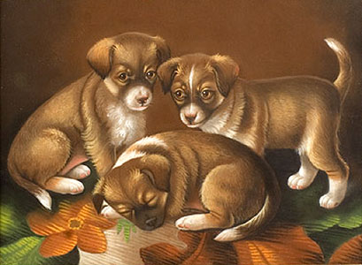 Paintings<br>Archives<br>SOLD Portrait of Three Puppies