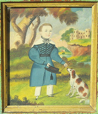 SOLD  Watercolor of a Boy and his Dog