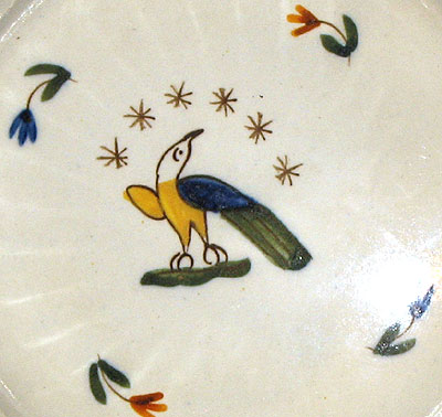 Folky Pearlware Saucer with American Eagle