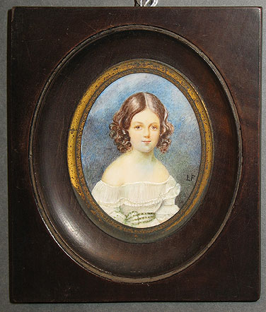 Paintings<br>Archives<br>Miniature Portrait on Ivory of a Girl