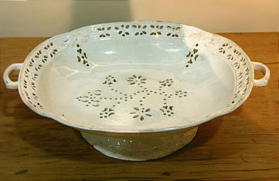 SOLD   Pierced and molded Creamware Fruit Basket