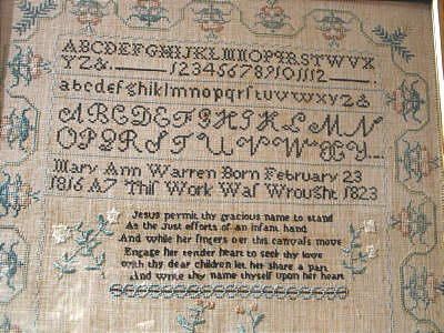 Accessories<br>Accessories Archives<br>SOLD   American Sampler by Mary Ann Warren