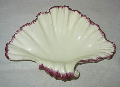 SOLD   Pair of Creamware Shell-edged Shell Dishes