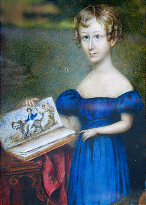 Paintings<br>Archives<br>A portrait on ivory of a boy with his drawing book.