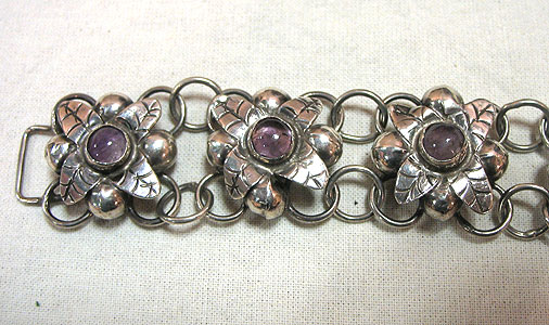 SOLD  A Silver and Amethyst Bracelet