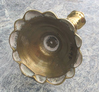 Metalware<br>Archives<br>SOLD  A Queen Anne Petalbase Brass Taperstick