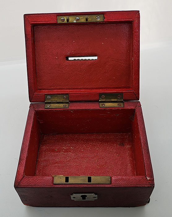 Regency Red Leather Money Box