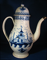SOLD   Blue and White Chinoiserie Coffeepot
