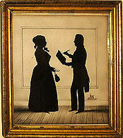 A Silhouette by August Edouart of Samuel and Abigail Groves
