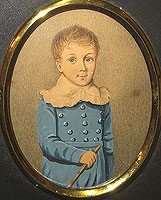 A Miniature Portrait of a Boy in a Blue Jacket