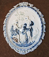 SOLD  Pearlware Plaque of Paris and Oenone