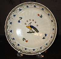 Folky Pearlware Saucer with American Eagle