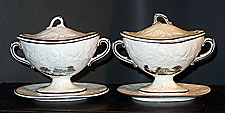 SOLD  A pair of Soft Past Porcelain Small Tureens