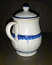 Blue edge pearlware mustard pot