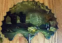 Pair of early Victorian papier mache fire screens