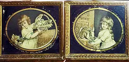 A Pair of Silk Embroideries of Children
