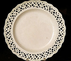 Creamware pierced plate