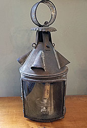 Tin and Glass Early Lantern