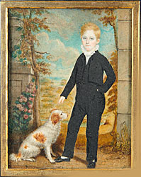 Large Miniature of Boy with Dog